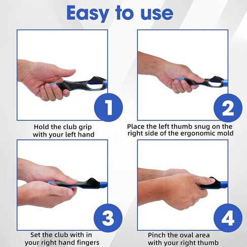 Golf Grip Trainer, Golf Club Grips, Golf Training Aid Anti-Slip, Grip Trainer Golf Club to Help Train Correct Left & Right Handed Position, Blue in Saudi Arabia