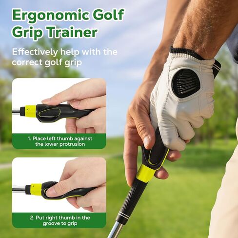 MoKo Golf Grip Trainer, 2 Pack Golf Training Aids for Correct Hand Position, Muscle Memory Trainer Practice Tool for All Levels to Enhance Grip Strength, Precision, Swing Skill, Yellow in Saudi Arabia