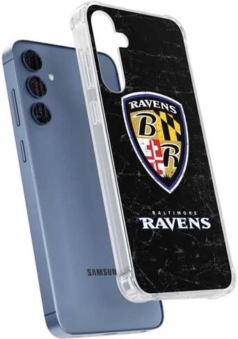 Skinit Clear Phone Case Compatible with Galaxy S24 - Officially Licensed NFL Baltimore Ravens - Alternate Distressed Design in Saudi Arabia