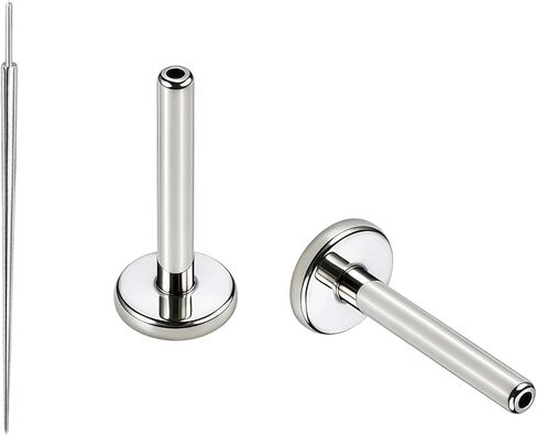 Threadless Labret Stud Repalcement for Flat Back Earrings Nose Tragus Helix Cartilage Lip Medusa Piercing Jewelry Titanium Bar Post ONLY 16G 18G 20G in Saudi Arabia