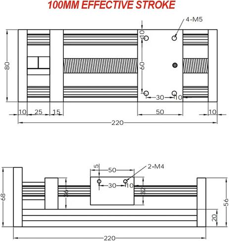 GGP Sliding Stage Travel 100-500mm SFU1204 Ball Screw 3D Printer CNC Motion Table Linear Guide 1Pcs(for Nema17,Effective Stroke 200) in Saudi Arabia