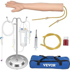 VEVOR Phlebotomy Practice Kit, IV Venipuncture Intravenous Training Kit, High Simulation IV Practice Arm Kit with Carrying Bag, Practice and Perfect IV Skills, for Students Nurses and Professionals in Saudi Arabia