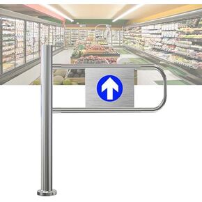 Automatic Rebound Swing Gate - Wide One-Way Stainless Steel Safety Door for Supermarkets & Warehouses, Manual Push Closure, Durable Pedestrian Access Gate, AUT in Saudi Arabia