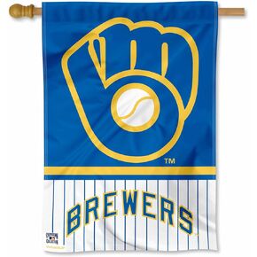Milwaukee Baseball Pinstripes Glove Double Sided Sided Banner Flag in Kuwait