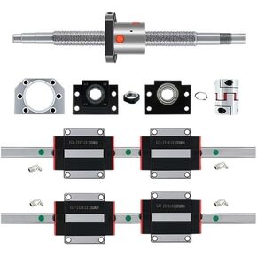 2 Pcs 1000mm HGR20 Linear Guides + 4 Pcs HGW20CC Blocks Carriages + 1 Set 1000mm SFU1605 Ball Screw Kit with 8mm Coupler for CNC(SFU1605 HGH15CA) in Kuwait