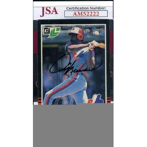 Andre Dawson JSA Coa Signed 1985 Leaf Autograph - MLB Autographed Baseball Cards in Kuwait