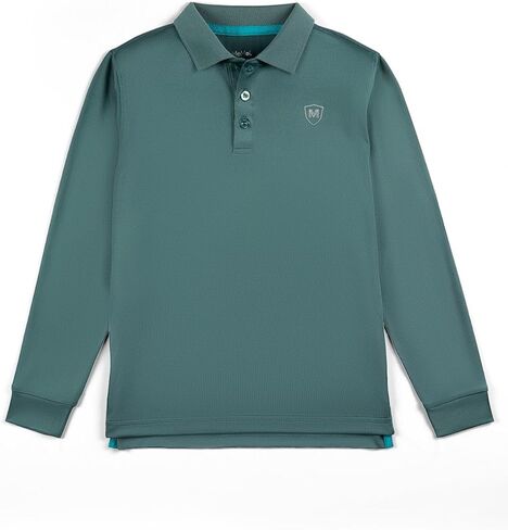 Memoi Boys Silky Soft Dri-Effect Moisture Wicking Long Sleeve Polo Shirt in Saudi Arabia