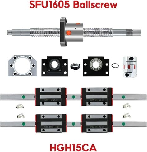 2 PCS 1000mm HGR20 أدلة خطية + 4 PCS HGW20CC كتل العربات + 1 SET 1000MM SFU1605 BALL SCELT مع مقرن 8 مم لـ CNC (SFU1605 HGH15CA) in Saudi Arabia
