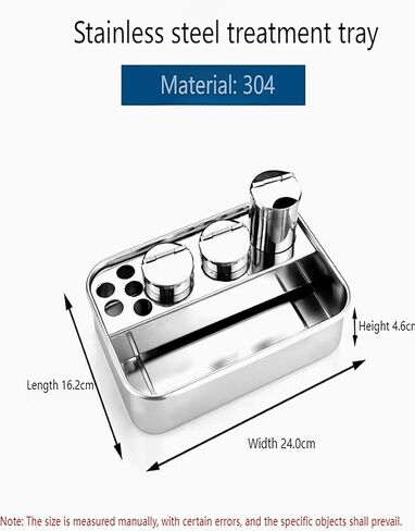 Dressing Change Plate Dispenser Instruments Tray, 304 Stainless Steel Tray, for Hospital Use Tray with 3 Small Bottles in Saudi Arabia