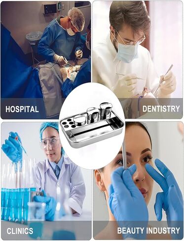 Dressing Change Plate Dispenser Instruments Tray, 304 Stainless Steel Tray, for Hospital Use Tray with 3 Small Bottles in Saudi Arabia