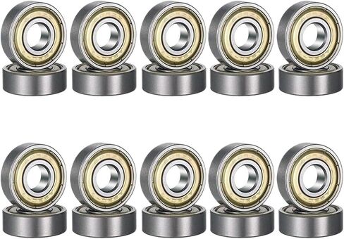 20pcs 608ZZ Ball Bearings Carbon Steel Single Row Deep Groove Miniature Bearings for Skateboard Roller Skates Scooter in Saudi Arabia