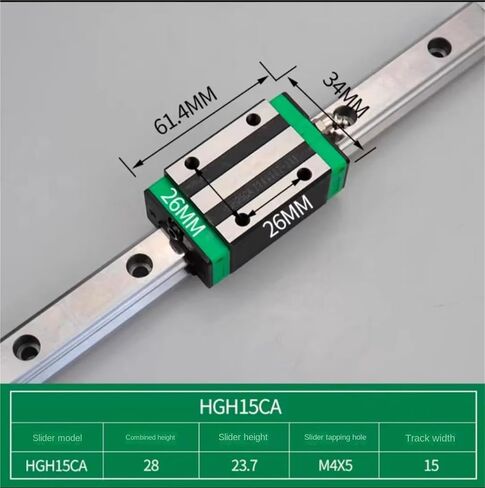 2Pcs HGR15 100mm 300mm to 1500mm Square Linear Guide Rail +4pc HGH15CA HGW15CC Flang CNC Router Engraving(2Rail 4HGW15CC,800mm) in Saudi Arabia