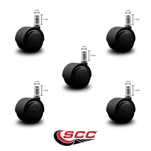 2 بوصة تخفيض الضغط على المكتب عجلات كرسي-مكابح يتم تطبيقها حتى يجلس-عجلات يوريتان غير المعارضة-سيقان حلقة قبضة-375 رطلاً. إجمالي السعة - مجموعة من 5 - خدمة العلامة التجارية Service in Kuwait