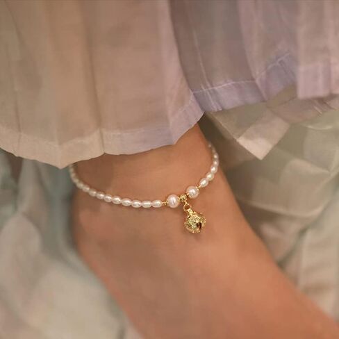 原创饰品小众设计感珍珠铃铛脚链女式 2021 新款潮脚环夏 in Kuwait