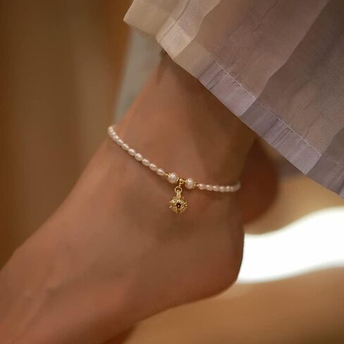 原创饰品小众设计感珍珠铃铛脚链女式 2021 新款潮脚环夏 in Kuwait