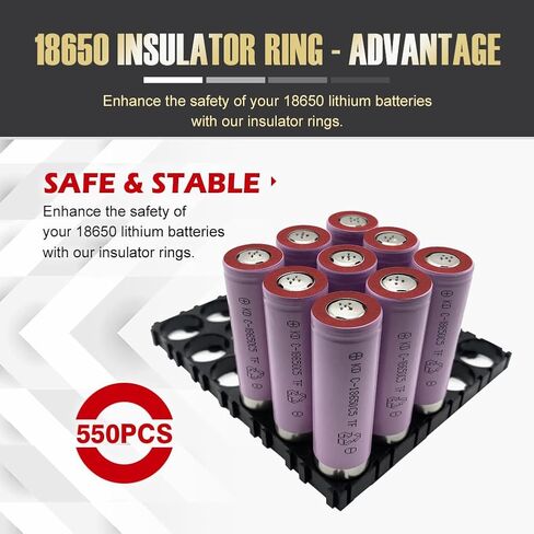 550pcs 18650 حلقات عازل بطارية الليثيوم ، الدعم اللاصقة ، حلقة عزل كهربائية ورقية مجوفة ، أحمر in Kuwait