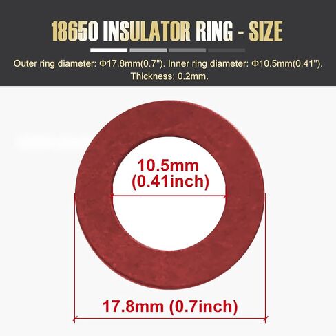 550pcs 18650 حلقات عازل بطارية الليثيوم ، الدعم اللاصقة ، حلقة عزل كهربائية ورقية مجوفة ، أحمر in Kuwait
