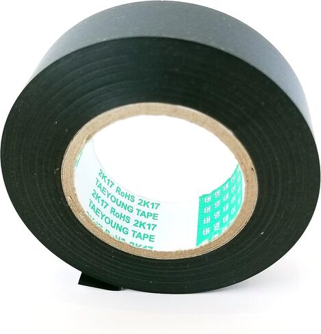 Taeyoung OEM Tape EG10B - TAPE ON -RESIDUE AUTOMOTIVE PVC <10 لفات من 3/4 "× 82 قدمًا> (19 مم × 25 م ، لاصق تسخير الأسلاك ، PVC ، أسود) in Saudi Arabia