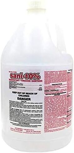 Sani-10% Registered Disinfectant Virucide Sanitizer. 1 gallon makes 180 ready to use gallons in Saudi Arabia