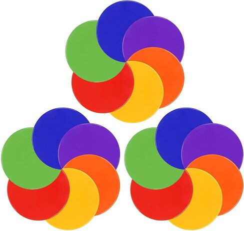4Inch 9 Inch Poly Spot Markers for Gym Floor Poly Spots, 12/18/24/36 Pcs Round Non-Slip Rubber Floor Dots Agility Markers Flat Cones for Sports Soccer PE Training, Dance, Classroom Activities in Kuwait