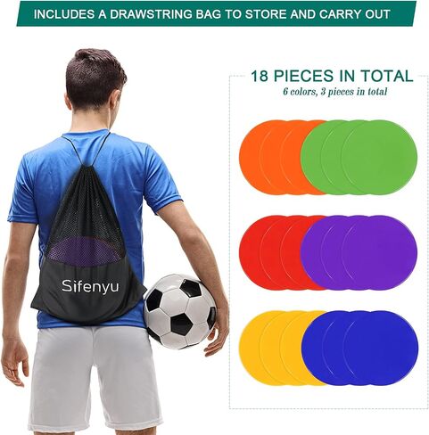 4Inch 9 Inch Poly Spot Markers for Gym Floor Poly Spots, 12/18/24/36 Pcs Round Non-Slip Rubber Floor Dots Agility Markers Flat Cones for Sports Soccer PE Training, Dance, Classroom Activities in Kuwait