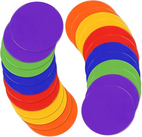 4Inch 9 Inch Poly Spot Markers for Gym Floor Poly Spots, 12/18/24/36 Pcs Round Non-Slip Rubber Floor Dots Agility Markers Flat Cones for Sports Soccer PE Training, Dance, Classroom Activities in Kuwait