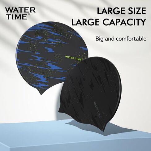 WATERTIME Swim Caps for Women Waterproof hat Comfortable Bathing Adult Cap Silicone Swimming Hat for Long Hair in Kuwait