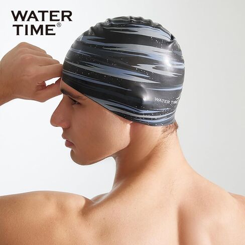 WATERTIME Swim Caps for Women Waterproof hat Comfortable Bathing Adult Cap Silicone Swimming Hat for Long Hair in Kuwait