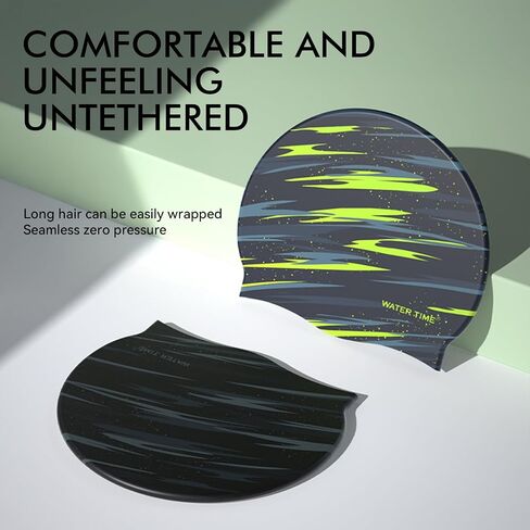 WATERTIME Swim Caps for Women Waterproof hat Comfortable Bathing Adult Cap Silicone Swimming Hat for Long Hair in Kuwait