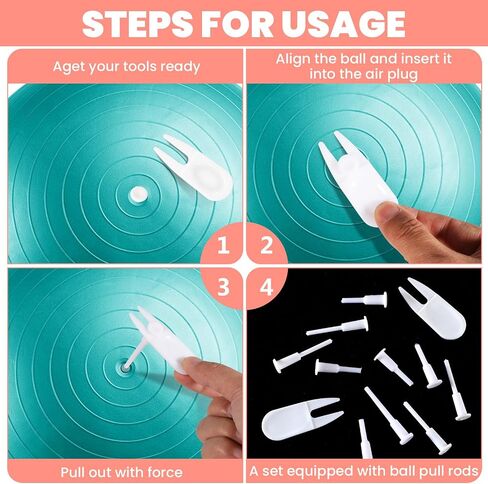 12pcs تمرين كرة قابس اليوغا كرة سدادة بديلة طقم محول الدبوس سدادة الهواء للياقة البدنية حمام سباحة سرير قابلة للنفخ in Saudi Arabia