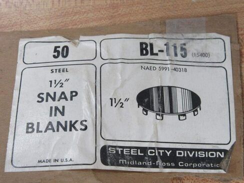 Steel City BL-115 1-1/2" Snap in Blanks BL115 (Pack of 50) in Saudi Arabia
