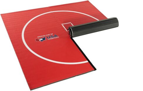 Dollamur 10’x10’x1.25" Wrestling Mat, Black, Home Workouts, Exercise, with Circles, FLEXI-Connect® in Saudi Arabia