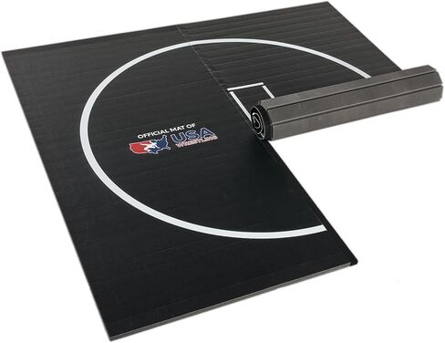 Dollamur 10’x10’x1.25" Wrestling Mat, Black, Home Workouts, Exercise, with Circles, FLEXI-Connect® in Saudi Arabia
