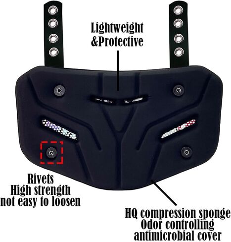 Football Back Plate- Back Bone Plate - Football Back Plate, Rear Lower Back Protector Hard Outer Shell & Contoured Foam, High-Impact Protection Football Gear in Kuwait