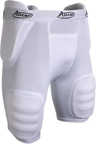 Adams High Rise Varsity All-in-One Football Girdle with Integraded Pads, Medium, White in Saudi Arabia