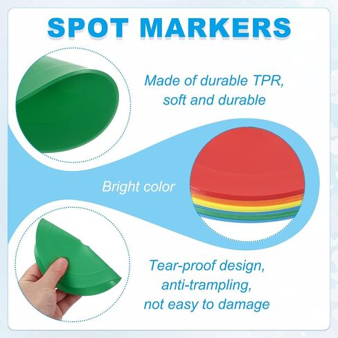 PATIKIL 10Pcs Flat Cones, 6 Inch Spot Markers Small Flat Soccer Training Cone for Football Basketball Agility Practice Sports Training Equipment in Saudi Arabia