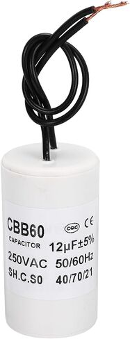 PATIKIL CBB60 45uf Running Capacitor,1Pcs AC 250V 2 Wires 50/60Hz Cylinder White 95x45mm for Water Pumps, Washing Machines Motor Start in Saudi Arabia