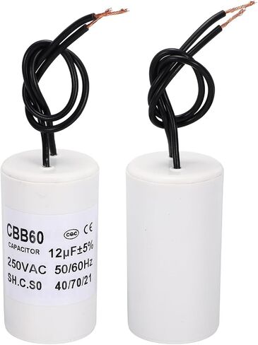 PATIKIL CBB60 45uf Running Capacitor,1Pcs AC 250V 2 Wires 50/60Hz Cylinder White 95x45mm for Water Pumps, Washing Machines Motor Start in Saudi Arabia