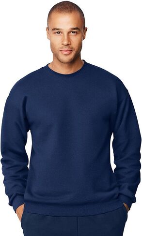 Hanes Men's Ultimate Cotton Heavyweight Crewneck Sweatshirt_navy_l in Saudi Arabia