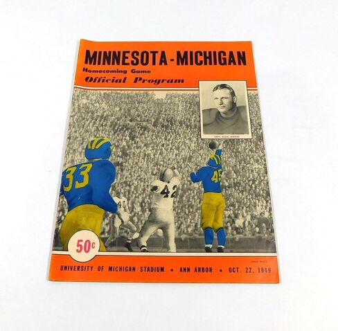 1949 Minnesota at Michigan College Football Program 10-22-49 - College Programs in Saudi Arabia