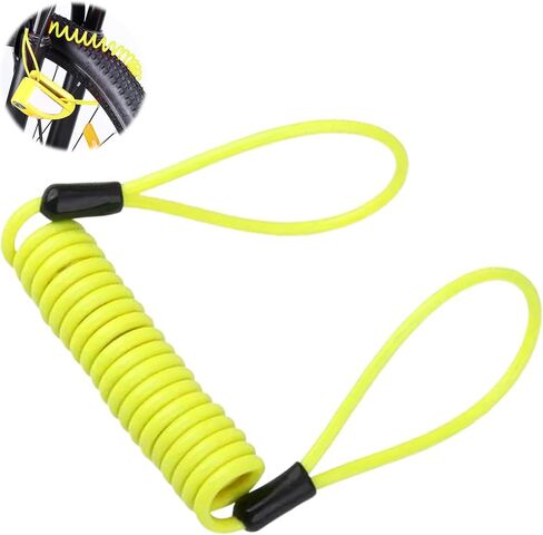 1pcs دراجة نارية قفل القرص تذكير كابل قفل القرص الأصفر كبل تذكير لأقراص إنذار دراجة نارية أقفال الفرامل محذو in Saudi Arabia