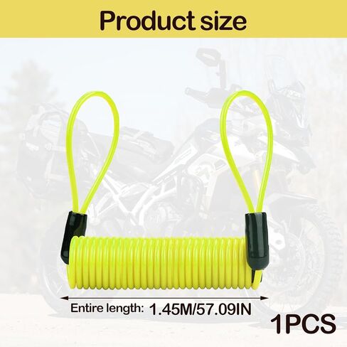1pcs دراجة نارية قفل القرص تذكير كابل قفل القرص الأصفر كبل تذكير لأقراص إنذار دراجة نارية أقفال الفرامل محذو in Saudi Arabia