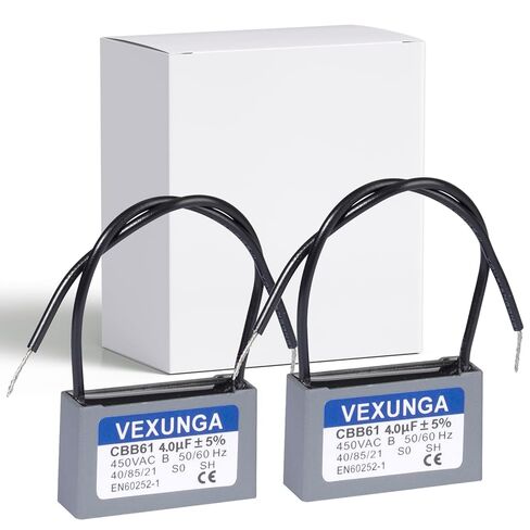 CBB61 Fan Capacitor 4uF 450 Volt Ceiling Fan Capacitors Replacement 4MFD 450V AC 450VAC 50/60Hz 2Wire for Fans Motor Start Run (2Pcs) in Saudi Arabia