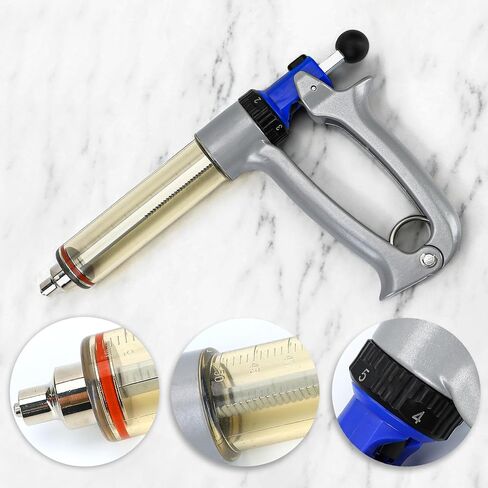 50ML Semi Adjustable Continuous Repeating Syringe Auto Injector – Livestock Pump Automatic Injectors for Syringes – Cattle, Cow, Goat, Sheep, Pig Veterinary Tool in Saudi Arabia