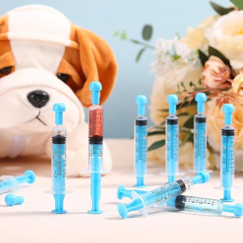 Trelaco 100 Pack 5 مل محاقن عن طريق الفم مع قبعات ، محقنة بلاستيكية ملونة لا توجد إبرة للسائل ، الطب ، تغذية الحيوانات الأليفة ، DIY ، الحفلة ، العودة إلى المدرسة ، الحرفية ، مغلقة بشكل فردي وملف (أزرق) in Saudi Arabia