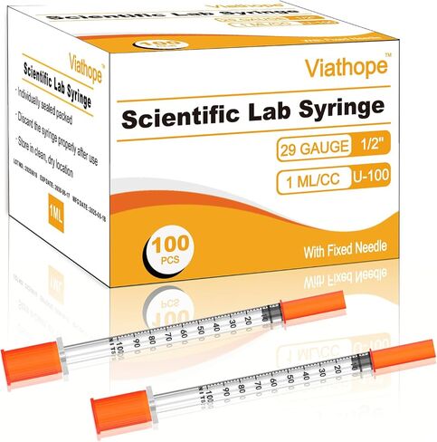 U-100 Syringes with Needle 1ml/cc 29G 1/2'' Disposable Syringe, Individual Wrapped, 100 PACK in Saudi Arabia