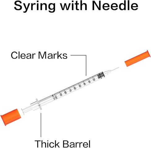 U-100 Syringes with Needle 1ml/cc 29G 1/2'' Disposable Syringe, Individual Wrapped, 100 PACK in Saudi Arabia