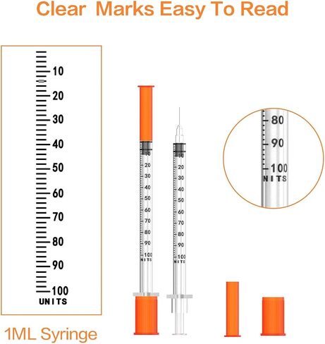 U-100 Syringes with Needle 1ml/cc 29G 1/2'' Disposable Syringe, Individual Wrapped, 100 PACK in Saudi Arabia