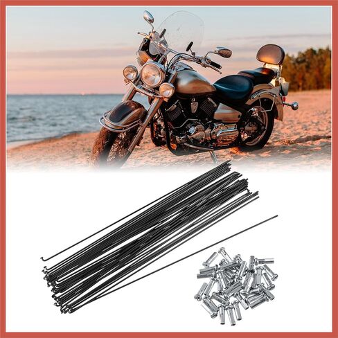 ACROPIX 40 Pcs Bicycle Steel Spokes 14G Bike Spoke 268mm Length with Nipples for Most Bicycle Car Parts in Saudi Arabia