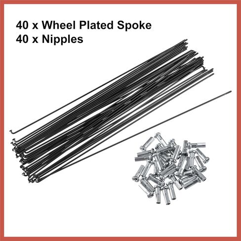 ACROPIX 40 Pcs Bicycle Steel Spokes 14G Bike Spoke 268mm Length with Nipples for Most Bicycle Car Parts in Saudi Arabia